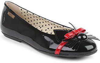 Moschino Whisker-detail patent-leather pumps 1-4 years