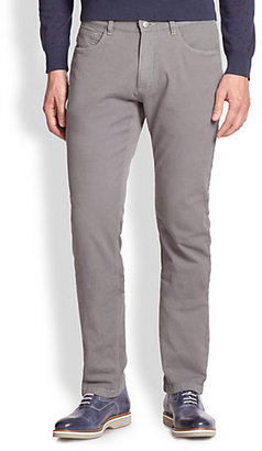 Saks Fifth Avenue Modern-Fit Cotton & Linen Five-Pocket Trousers