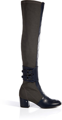 Laurence Dacade Leather/Stretch Crepe Over-the-Knee Boots