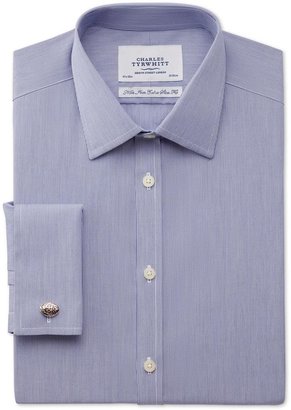 Charles Tyrwhitt Navy fine stripe non iron extra slim fit shirt