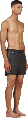 Marc by Marc Jacobs Black Five-Pocket Solid Swim Shorts