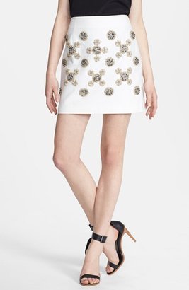 Tibi Beaded A-Line Miniskirt