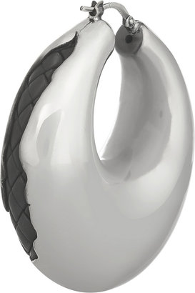 Bottega Veneta Intrecciato oxidized silver hoop earrings