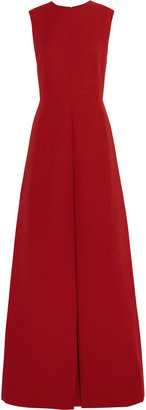 Valentino Pleated wool and silk-blend crepe gown
