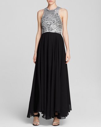 Parker Black Gown - Contrast Beaded
