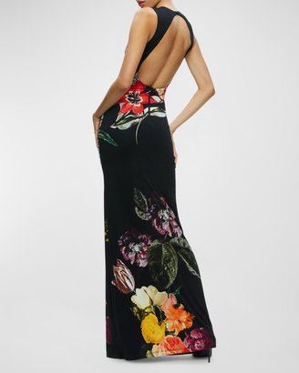 Alice+Olivia■Delora Open Back Maxi Dress■ドレス Delora Open Back Maxi Dress In Lunch Date | Alice + Olivia