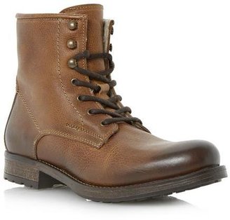 Dune MENS CRUSH - TAN Warm Lined Leather Lace Up Boot