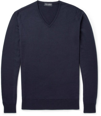 John Smedley Kendal V-Neck Merino Wool Sweater