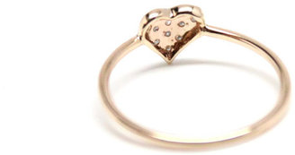 Rachael Ryen - 14k Gold Diamond Pave "Love" Heart Ring