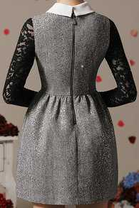 Romwe Sleeveless Beaded Embellishment Grey Dress