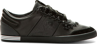 Y-3 Black Leather & Suede Plimsoll Sneakers