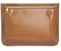 ASOS Padded Clutch Bag with Zip Top - Brown
