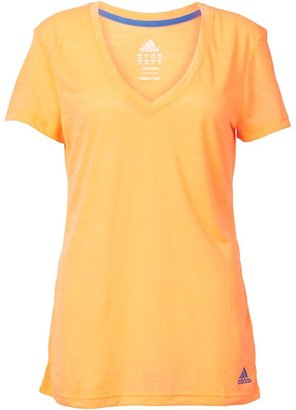 adidas Womens Boyfriend Double V-Neck T-Shirt Orange/Blue