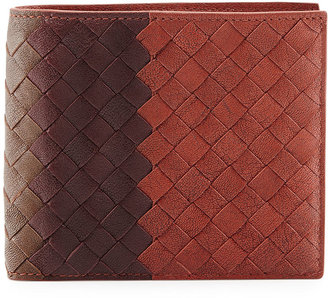 Bottega Veneta Tricolor Intrecciato Leather Wallet