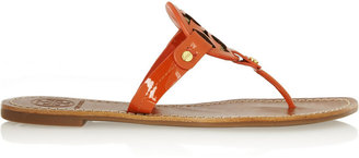 Tory Burch Miller patent-leather and burlap sandals