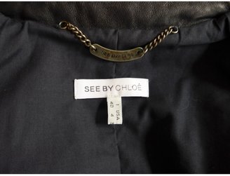 See by Chloe Purple Leather Jacket