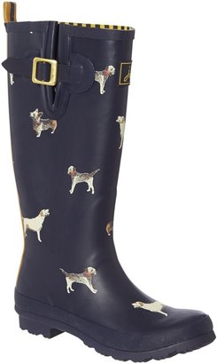Joules Navy dogs printed welly