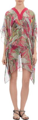Saloni Tropical-Print Cover-Up-Pink