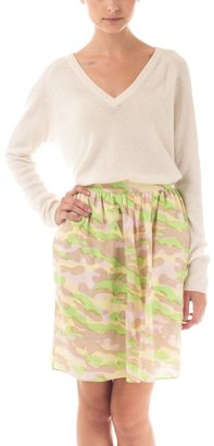 Carven Camouflage Printed Cotton Skirt