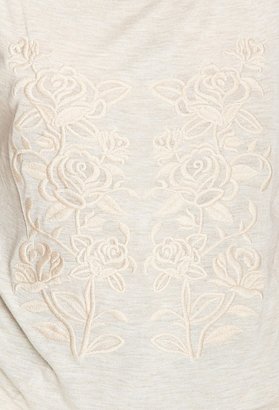 Forever 21 embroidered rose surplice tee