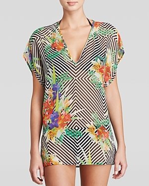 Milly Geo Floral Swim Tunic Cover Up