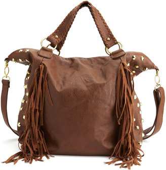 Charlotte Russe Studded-Side Fringe Bag
