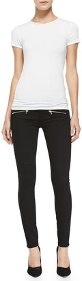 Paige Denim Indio Ultraskinny Zip-Pocket Jeans, Noir
