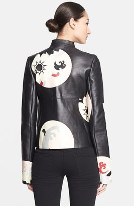 Alexander McQueen Circle Print Leather Jacket