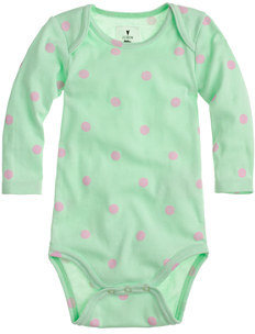 J.Crew Baby long-sleeve one-piece in orchid dot