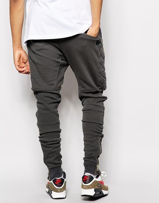 Religion Sweatpants With Quilted Panels And Zips