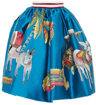 Stella Jean Orata Puff Skirt Blue