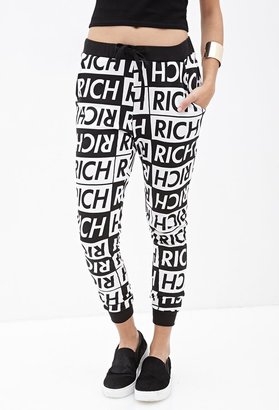 Forever 21 Checkered Rich Graphic Sweatpants