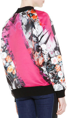 Just Cavalli Floral-Print Sweatshirt with Painted Back