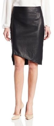 MinkPink Women's Ready To Start Faux Leather Asymetrical Skirt