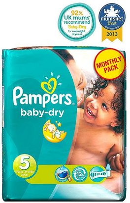 Pampers Baby-Dry Nappies Size 5 Monthly Pack  - 144 Nappies