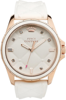 Juicy Couture Women's Stella White Quilted Silicone Strap Watch 40mm 1901102