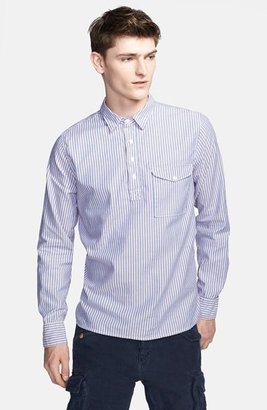 Save Khaki Stripe Woven Pullover Shirt