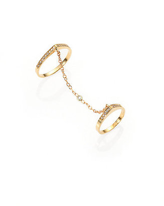 Jacquie Aiche Diamond & 14K Yellow Gold Peaked Chain Ring