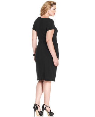 Love Squared Plus Size Cross-Front Bodycon Dress