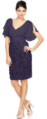 JS Collections Split-Sleeve Embroidered Dress