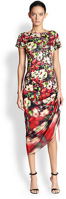Jean Paul Gaultier Floral Tulle Midi Dress