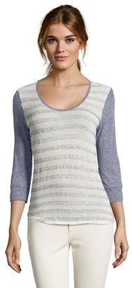 C&C California oatmeal and grey knit raglan sleeve sweater