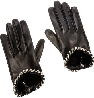 Causse Leather Gloves with Chain Trim