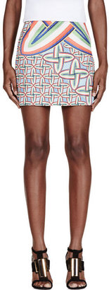 Peter Pilotto Blue and Red Printed Mini Skirt