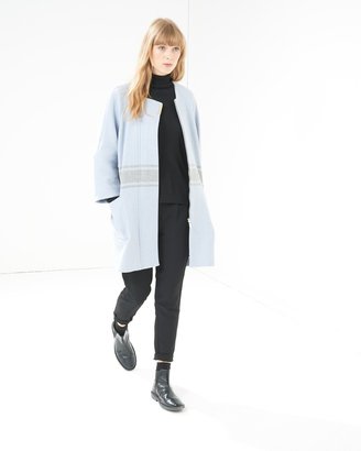 French Connection Blue Oversized Skyline Wool Coat
