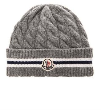 Moncler Cable-knit wool-blend beanie