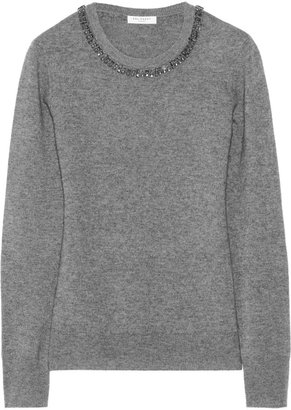 Equipment Shane embellished wool and cashmere-blend sweater