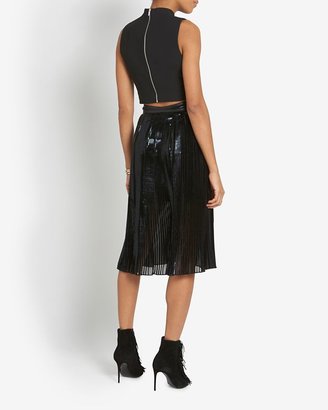 Ohne Titel Exclusive Pleated Foil Below The Knee Skirt