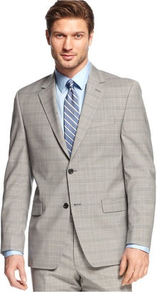 Shaquille O'Neal Light Grey Plaid Jacket Big and Tall