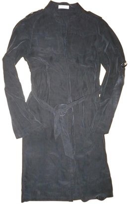 CNC Costume National Black Silk Trench coat